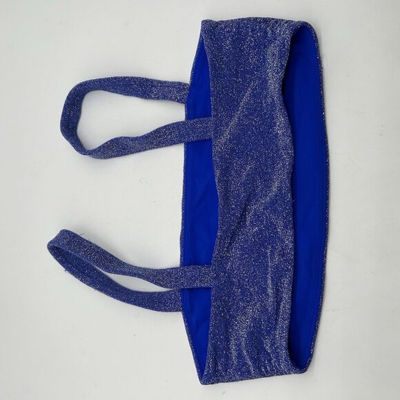 Mikoh Kano Muliki Metallic Blue Bikini Swimsuit Top SMALL High Wasit Bottoms XS - Picture 7 of 8